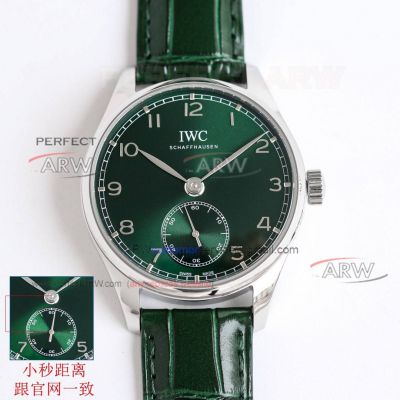 AAA replica GR factory IWC green dial Swiss 82200 automatic mechanical leather strap 